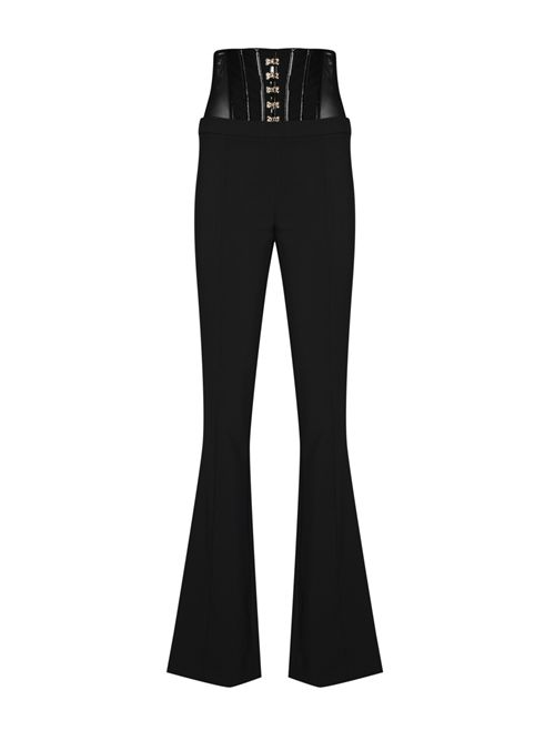 Pantaloni in crepe con ganci gioiello Elisabetta Franchi | PA13257E2110